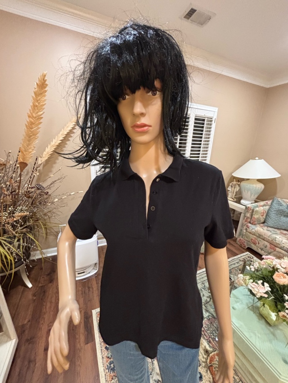Escada Black Short Sleeve Polo Shirt